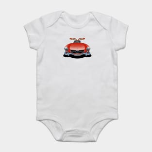 Mercedes Benz 300SL Gullwing in red Baby Bodysuit